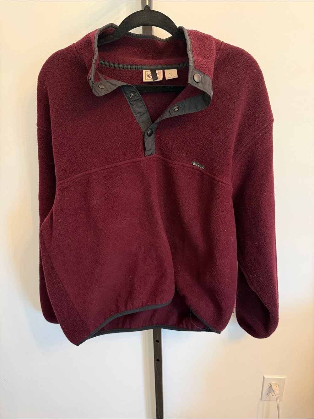 Woolrich Men's Burgundy Polartec Half-Snap Fleece Pullover Size Large